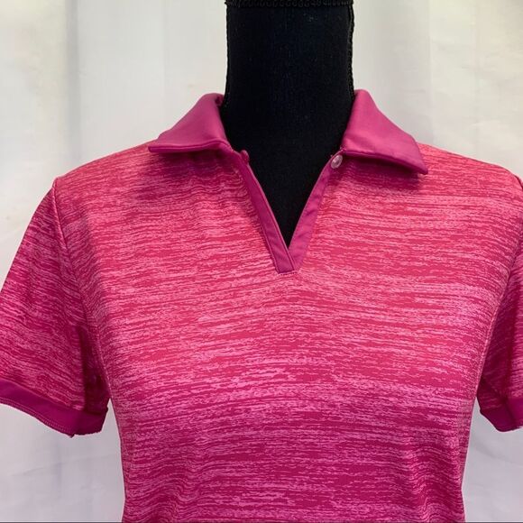 Adidas Golf Puremotion Pleat Sleeve Polo Shirt (Bahia Magenta /Light Onix) Sz S - Picture 4 of 12